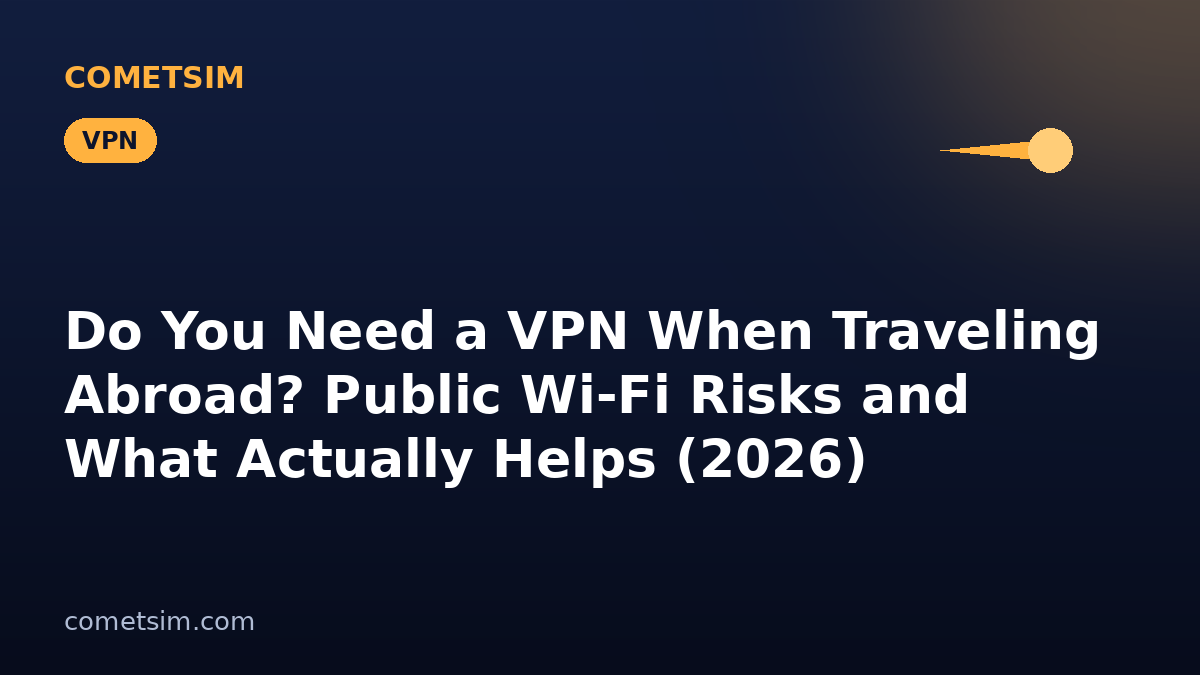 Do You Need a VPN When Traveling Abroad? Public Wi-Fi Risks and What Actually Helps (2026) | CometSIM travel eSIM