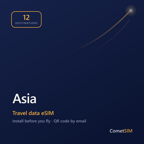 Asia travel data eSIM by CometSIM