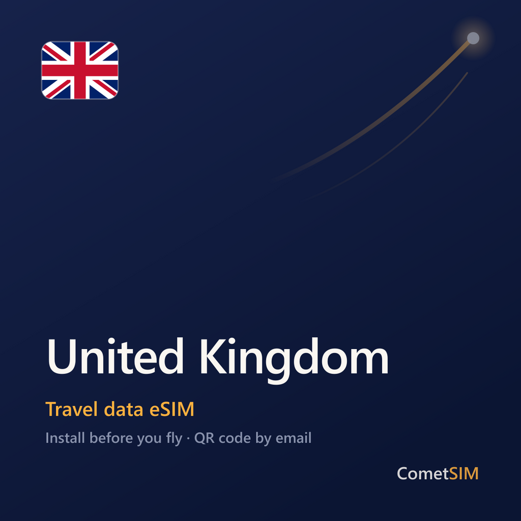 United Kingdom travel data eSIM by CometSIM