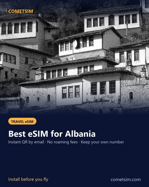 Albania travel eSIM – instant QR, no roaming fees