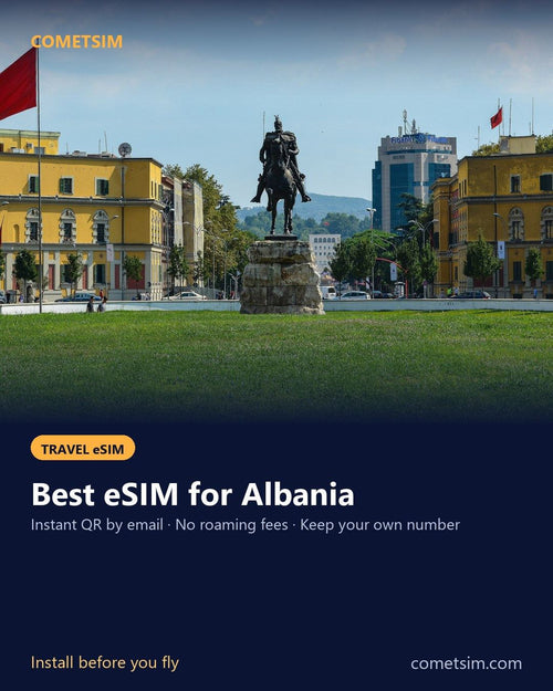 Albania travel eSIM – instant QR, no roaming fees