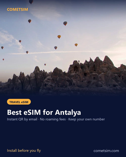 Antalya travel eSIM – instant QR, no roaming fees