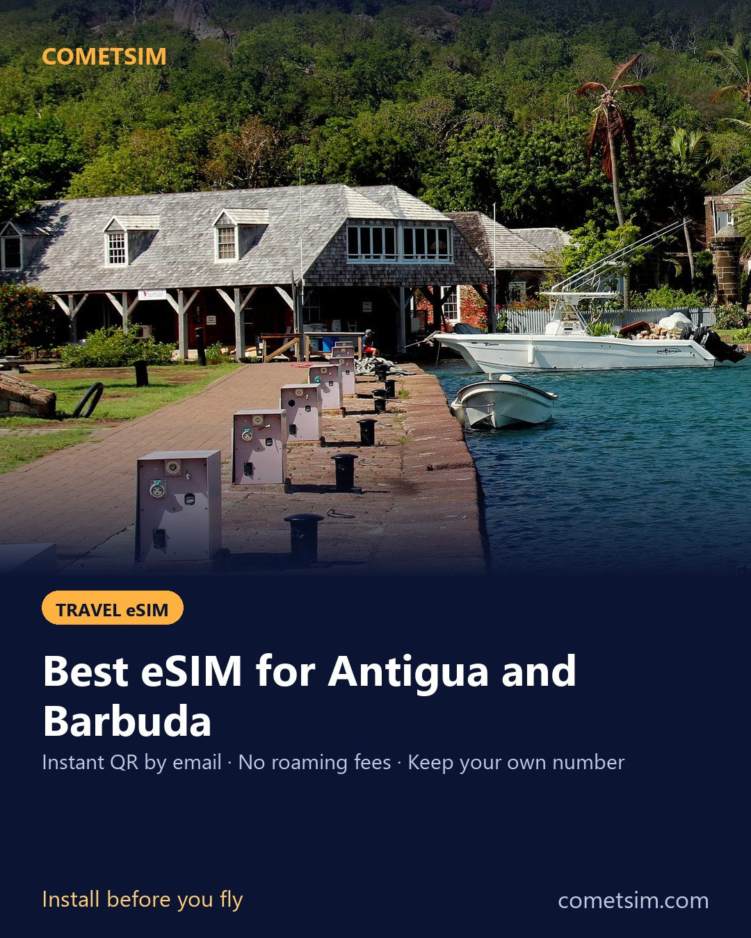 Antigua and Barbuda travel eSIM – instant QR, no roaming fees