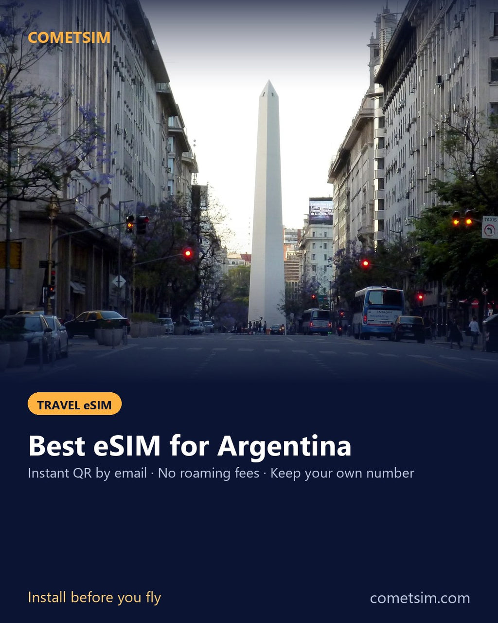 Argentina travel eSIM – instant QR, no roaming fees