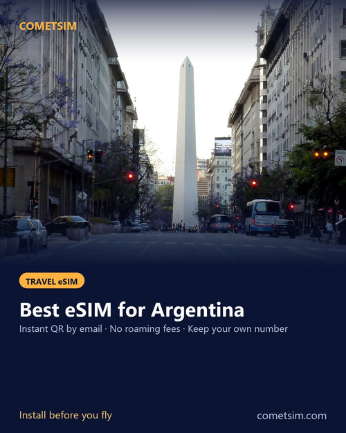Argentina travel eSIM – instant QR, no roaming fees