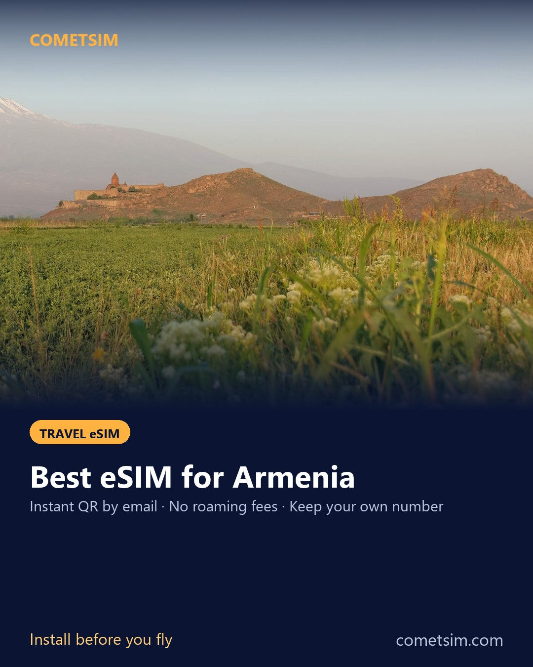 Armenia travel eSIM – instant QR, no roaming fees