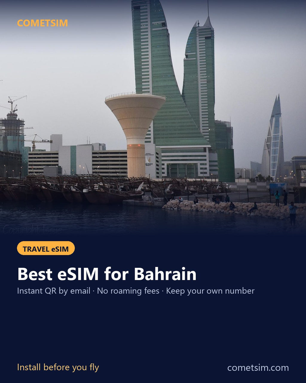Bahrain travel eSIM – instant QR, no roaming fees