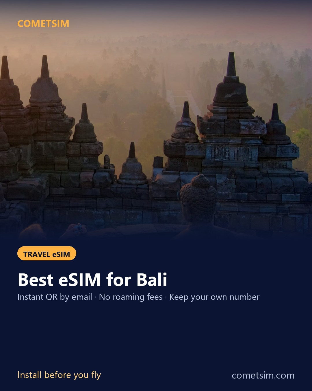 Bali travel eSIM – instant QR, no roaming fees