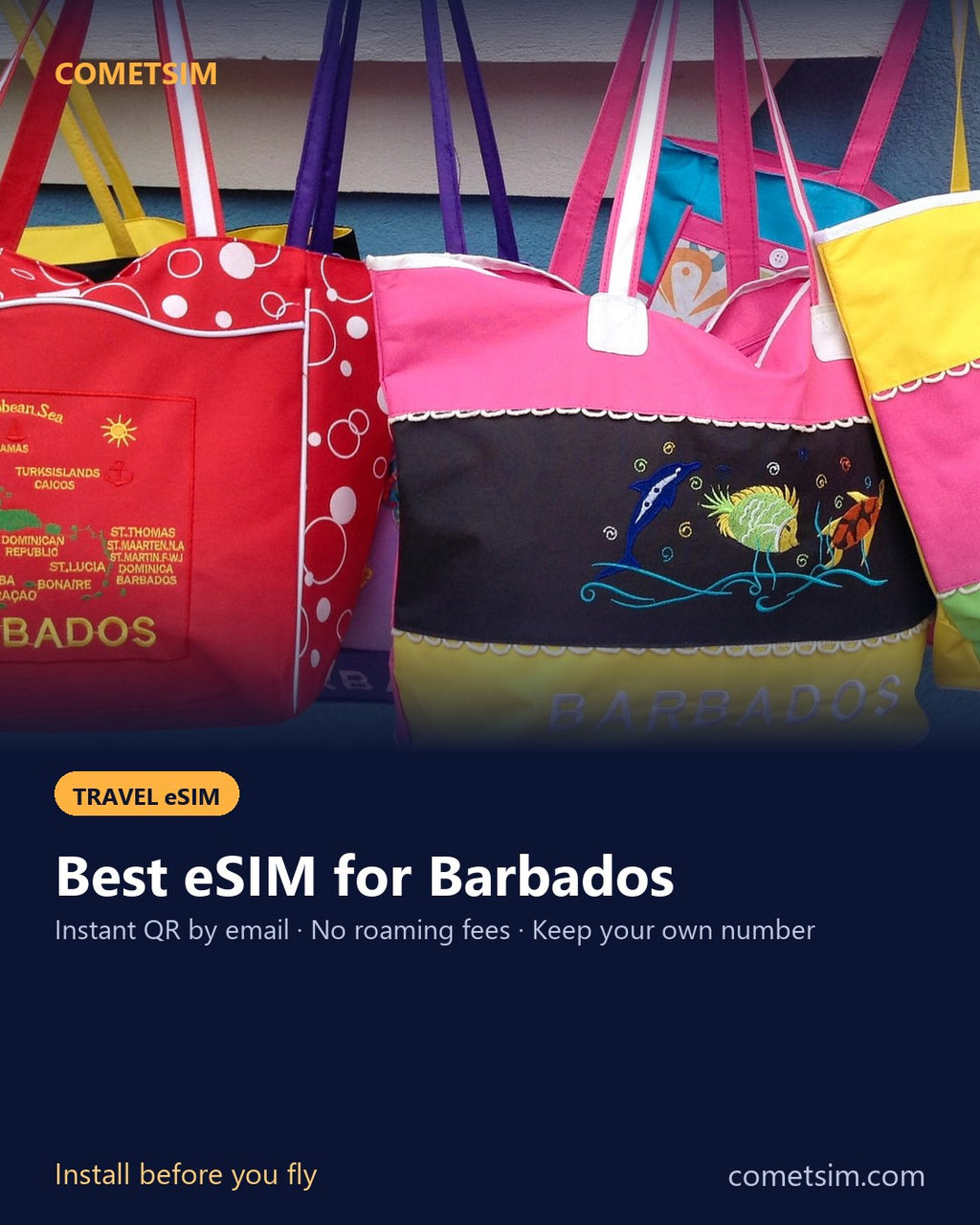 Barbados travel eSIM – instant QR, no roaming fees
