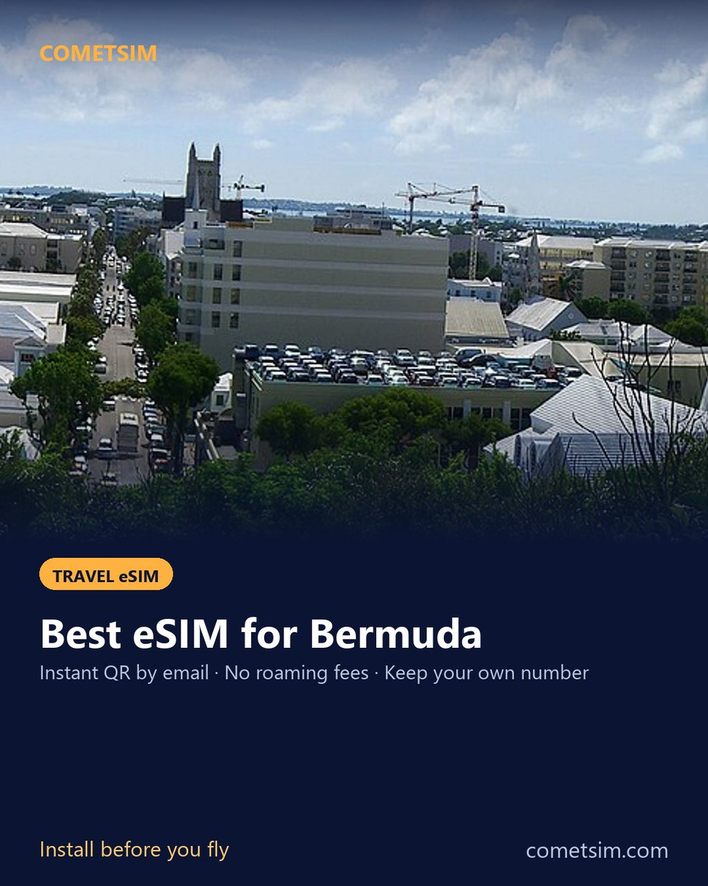 Bermuda travel eSIM – instant QR, no roaming fees