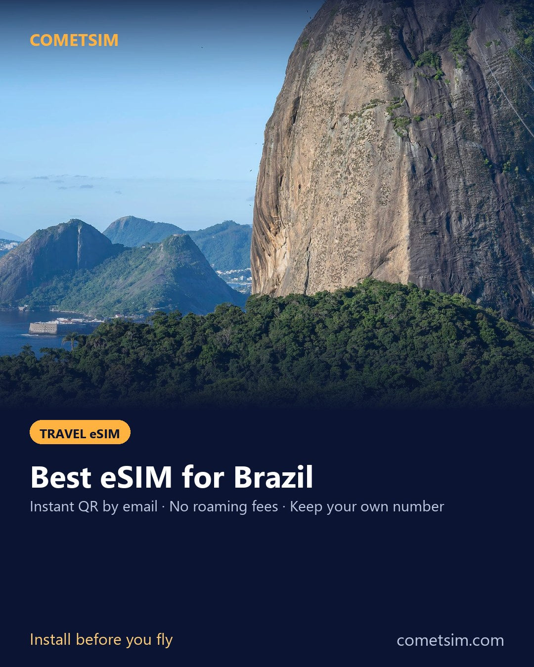 Brazil travel eSIM – instant QR, no roaming fees