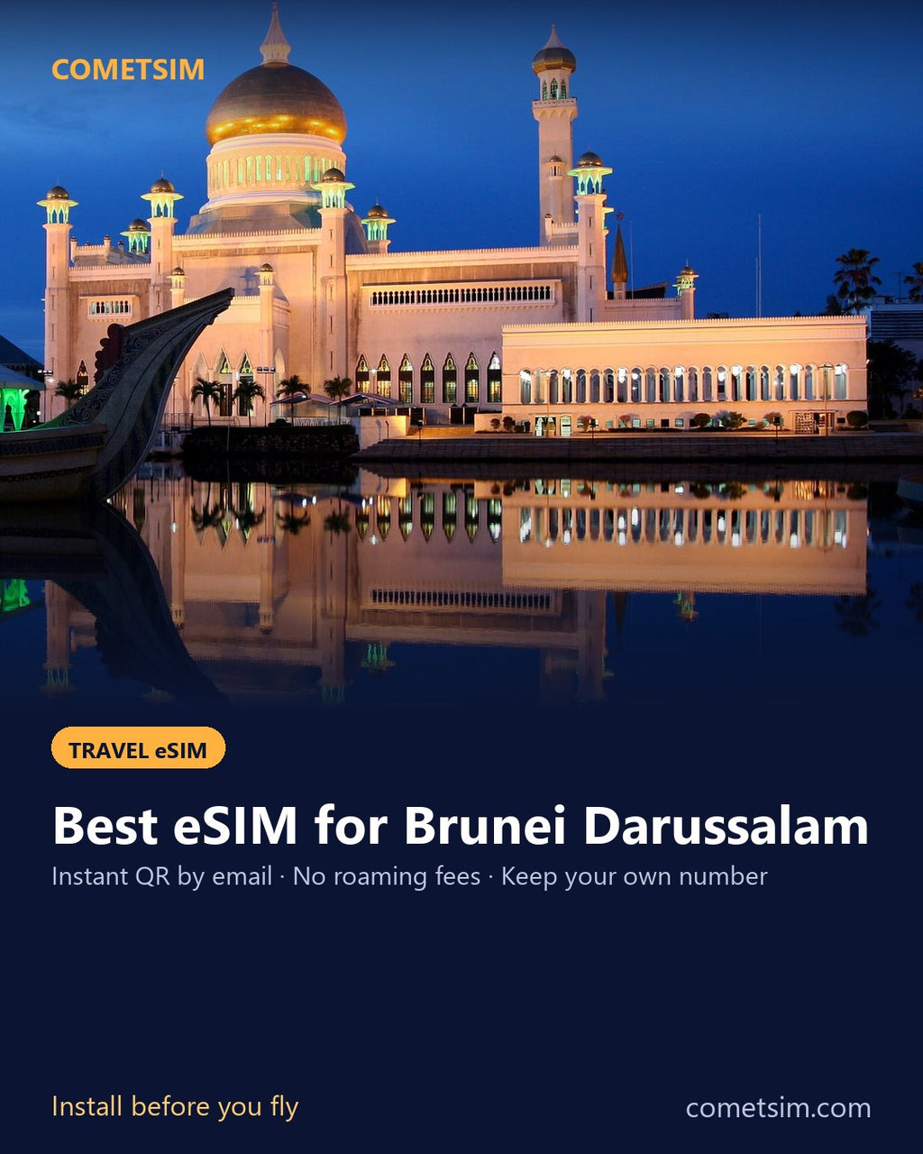 Brunei Darussalam travel eSIM – instant QR, no roaming fees
