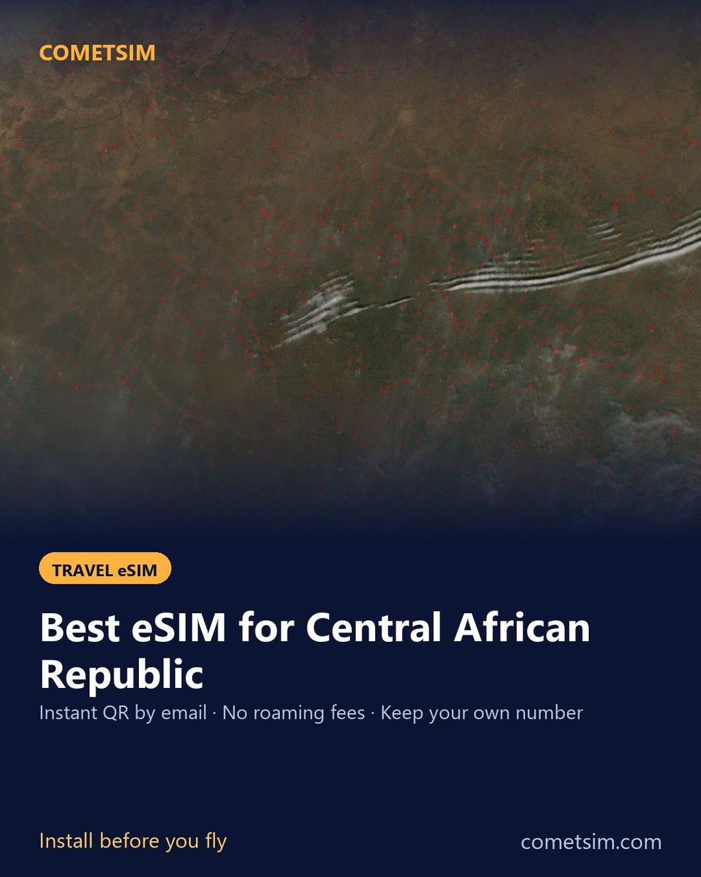 Central African Republic travel eSIM – instant QR, no roaming fees