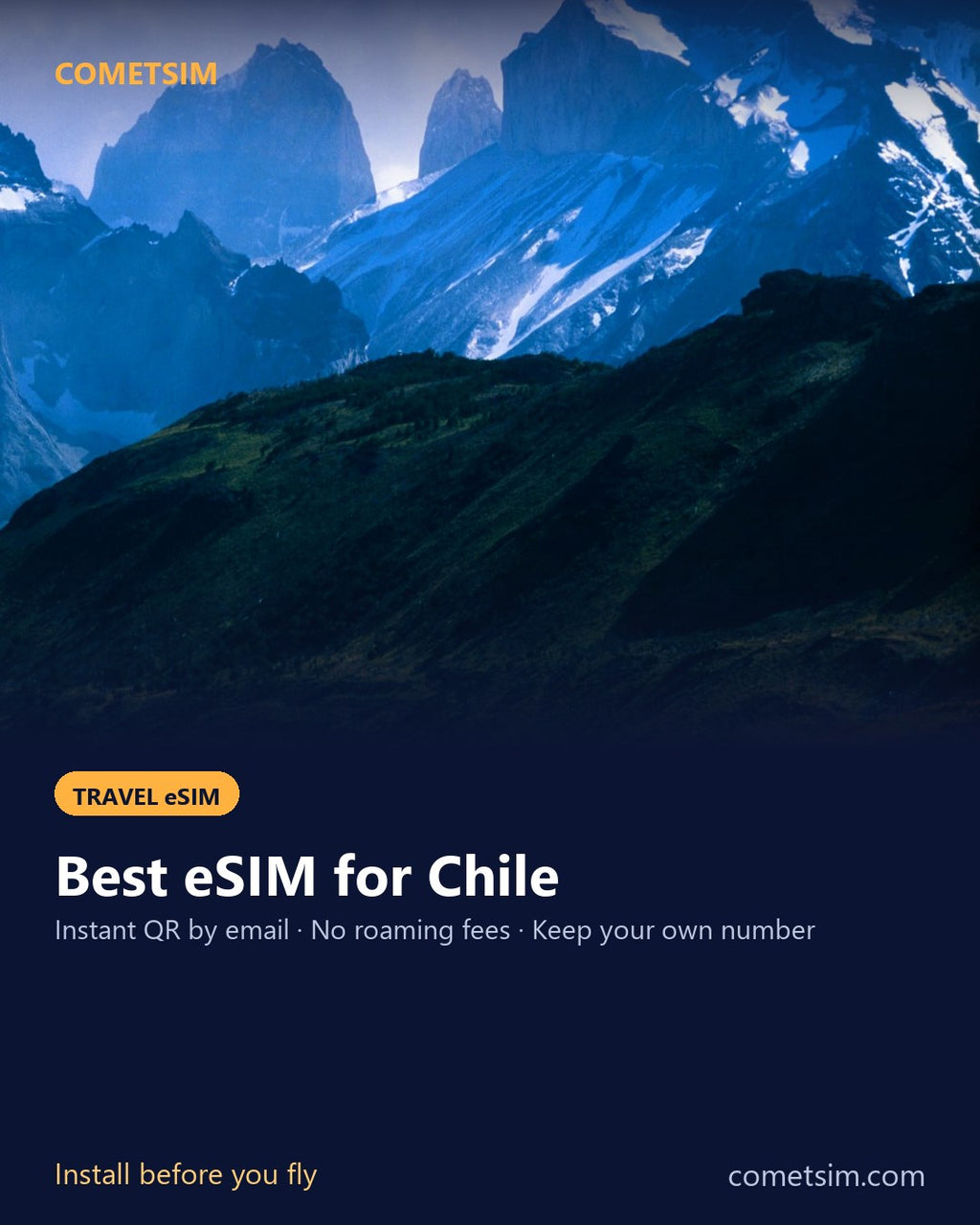 Chile travel eSIM – instant QR, no roaming fees