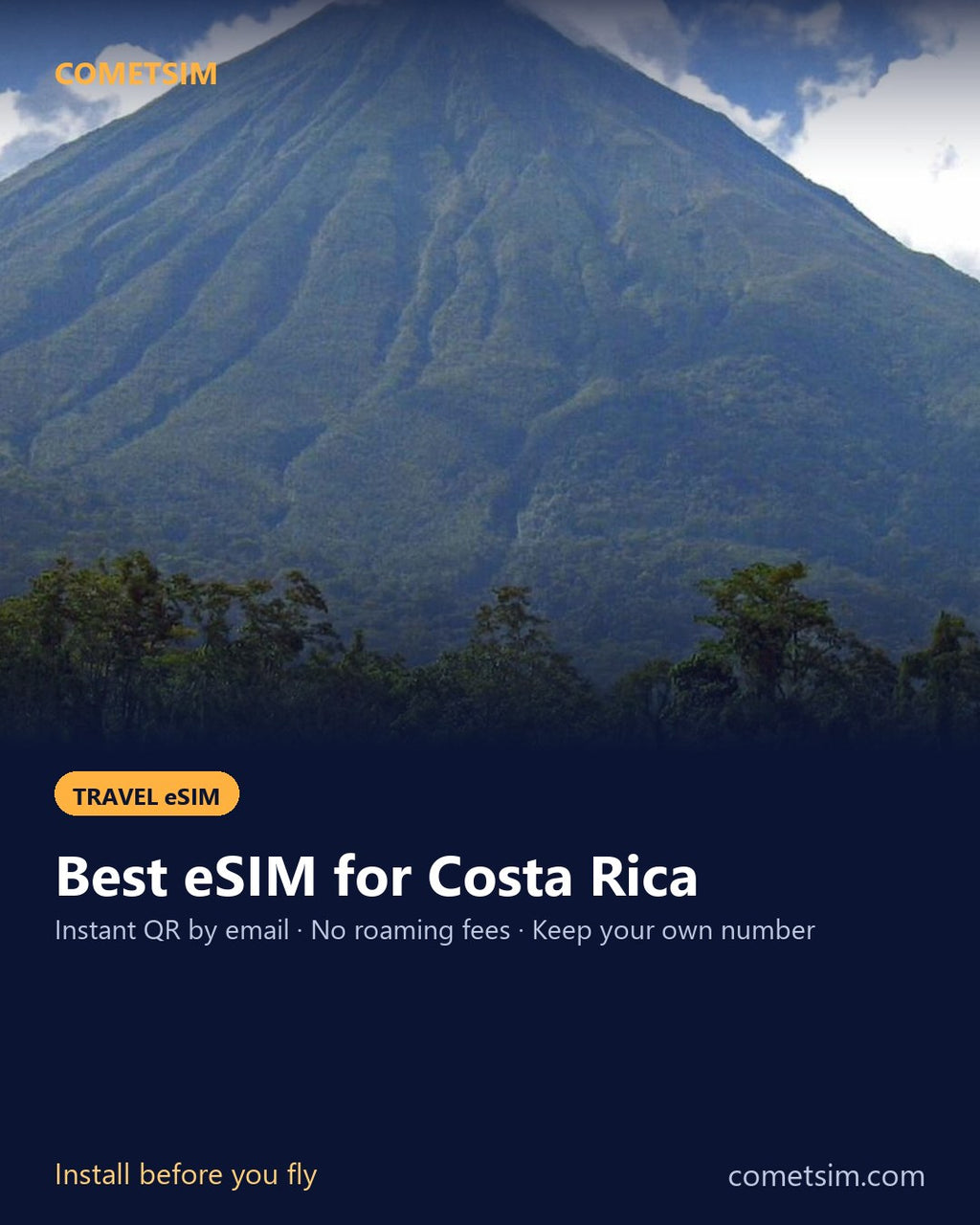 Costa Rica travel eSIM – instant QR, no roaming fees