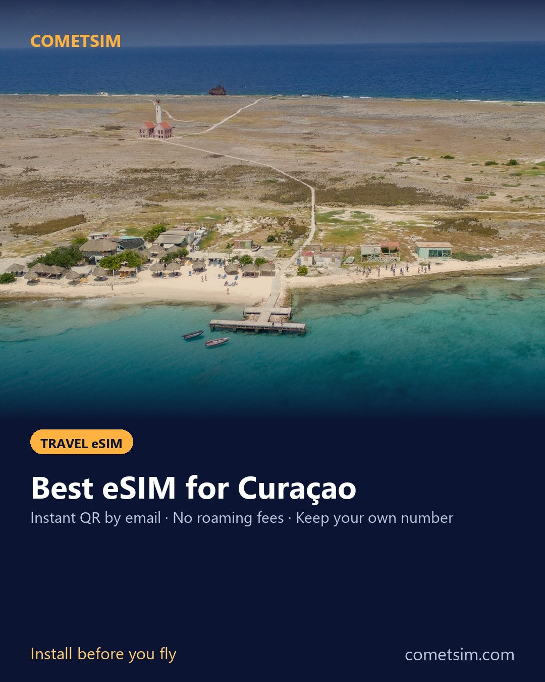 Curaçao travel eSIM – instant QR, no roaming fees