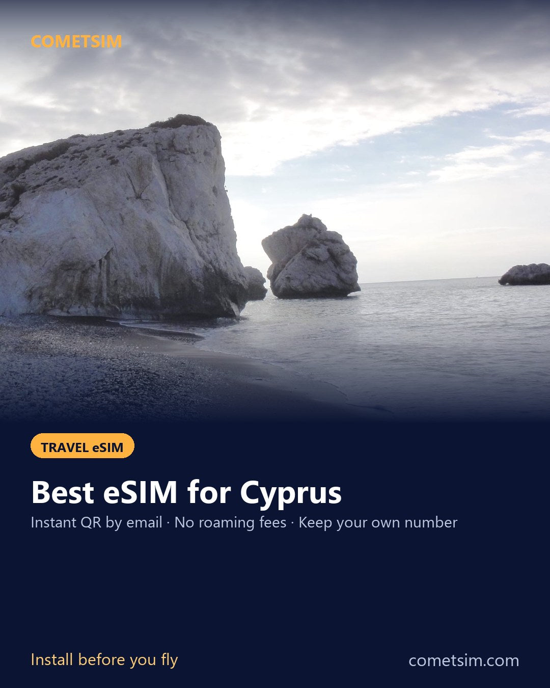 Cyprus travel eSIM – instant QR, no roaming fees