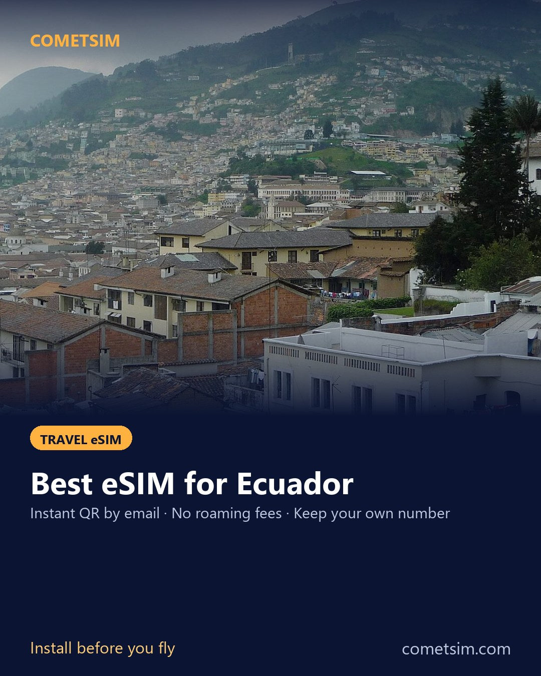 Ecuador travel eSIM – instant QR, no roaming fees
