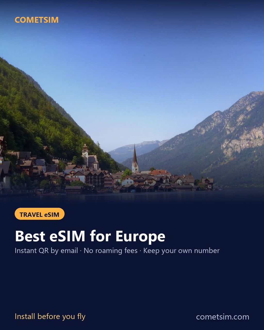 Europe travel eSIM – instant QR, no roaming fees