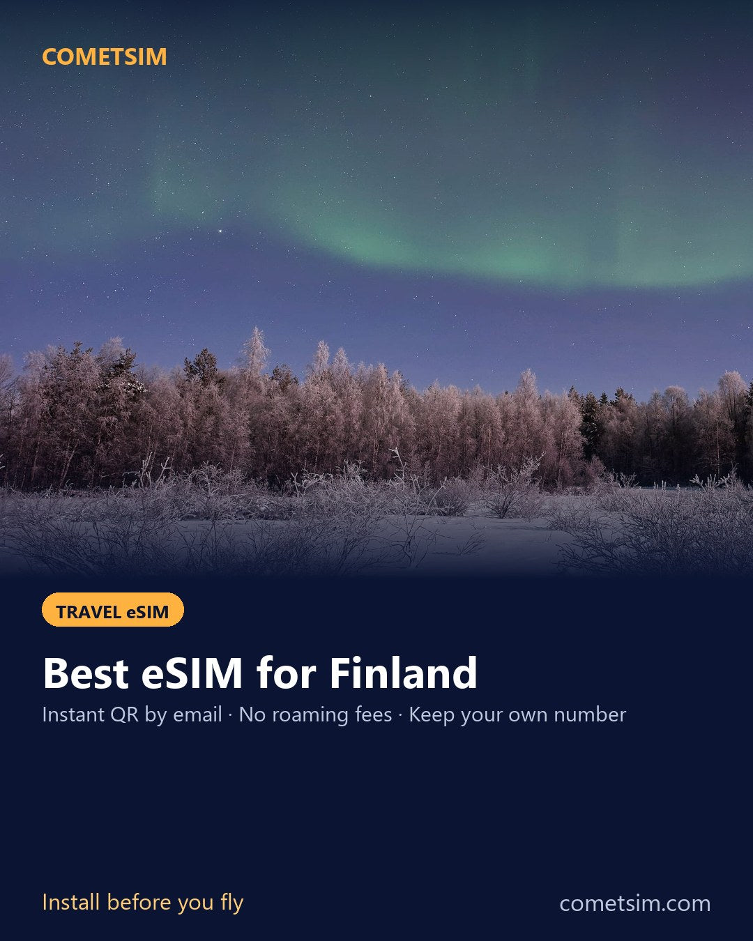 Finland travel eSIM – instant QR, no roaming fees
