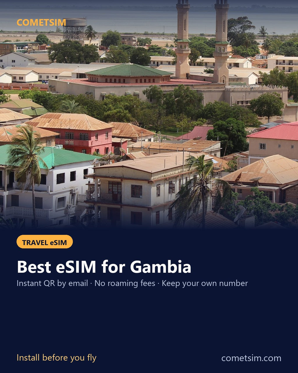 Gambia travel eSIM – instant QR, no roaming fees