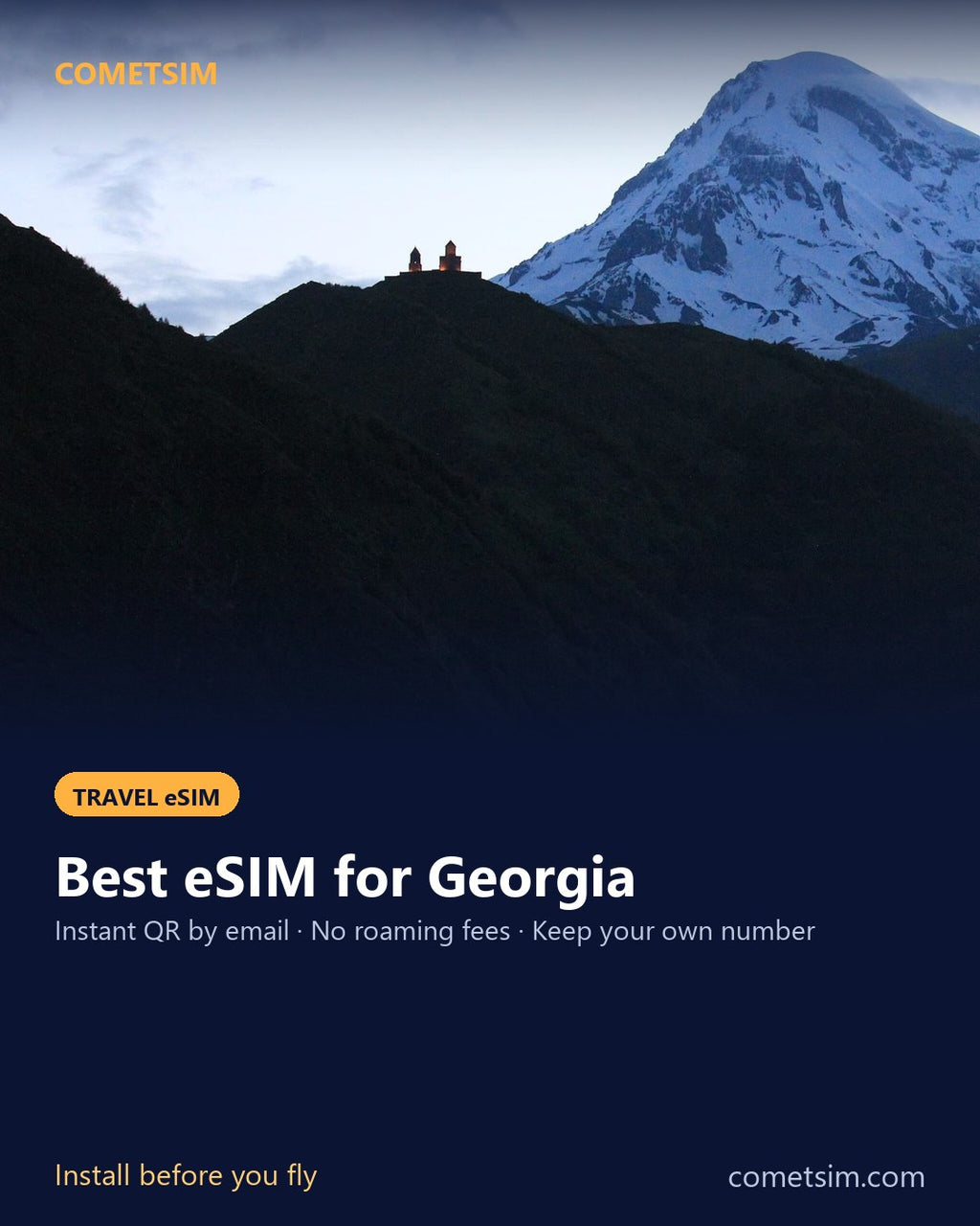 Georgia travel eSIM – instant QR, no roaming fees
