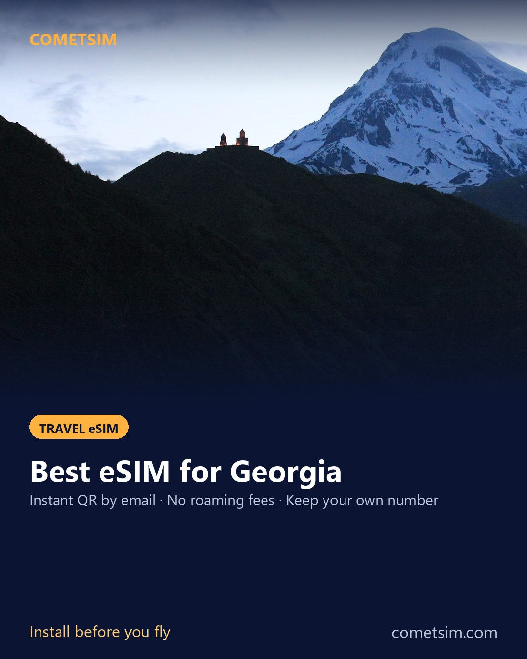Georgia travel eSIM – instant QR, no roaming fees