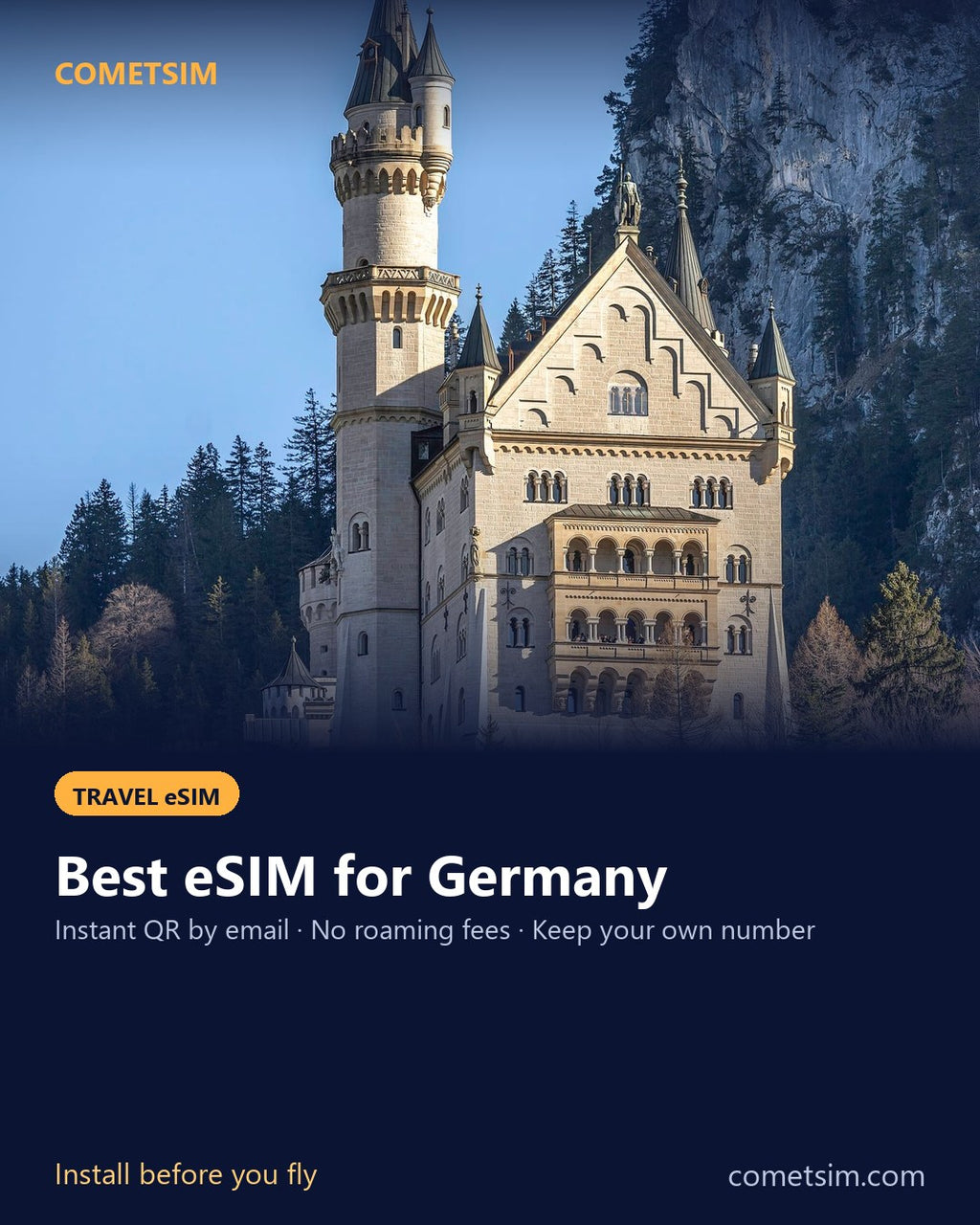 Germany travel eSIM – instant QR, no roaming fees