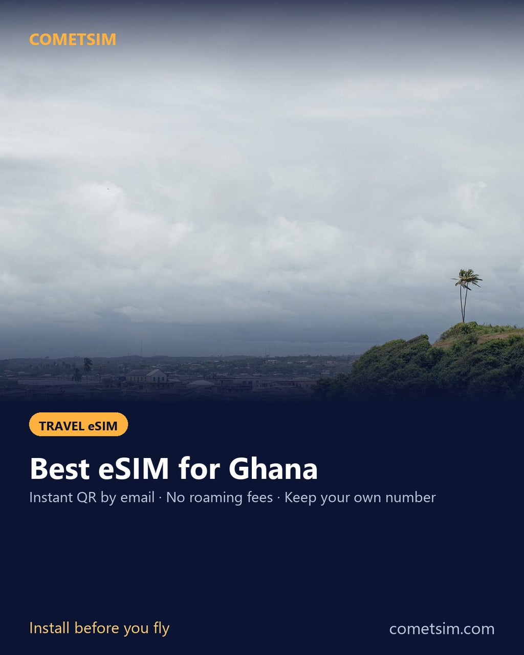 Ghana travel eSIM – instant QR, no roaming fees