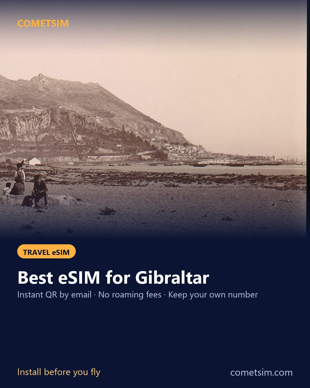 Gibraltar travel eSIM – instant QR, no roaming fees