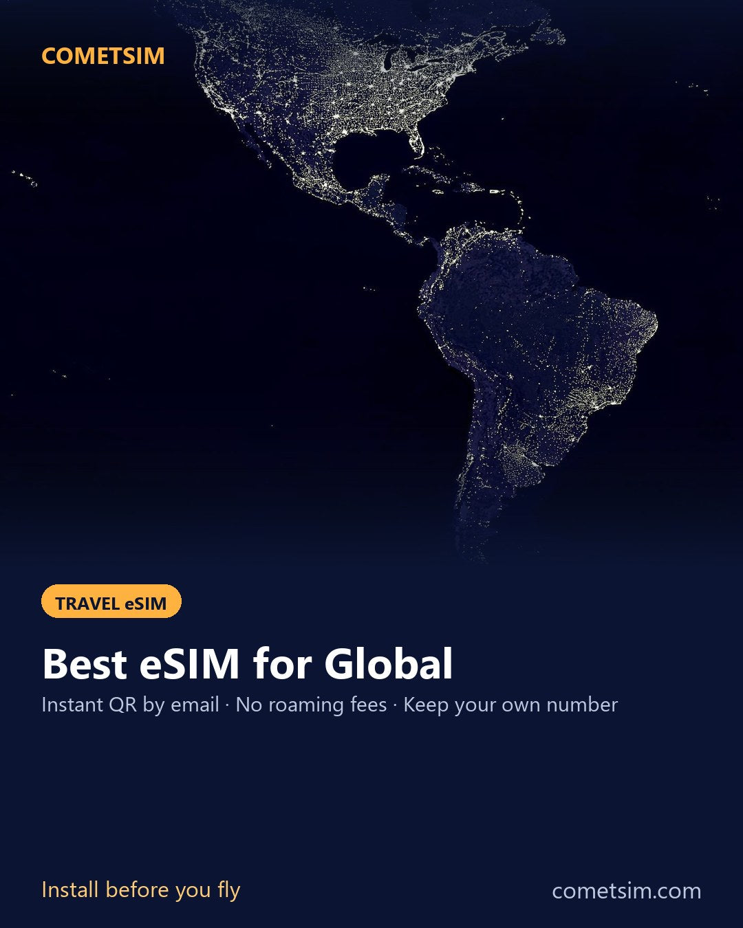 Global travel eSIM – instant QR, no roaming fees