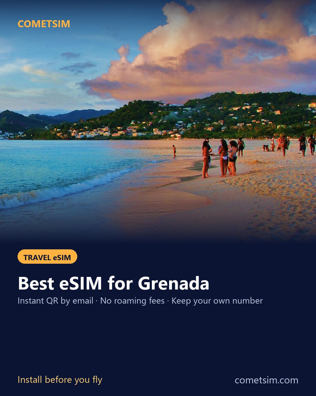 Grenada travel eSIM – instant QR, no roaming fees