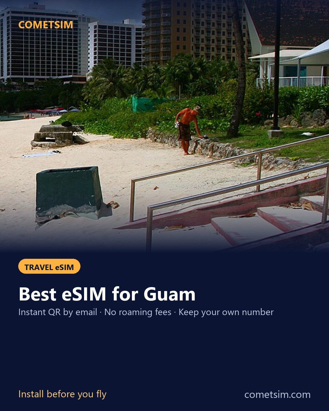 Guam travel eSIM – instant QR, no roaming fees