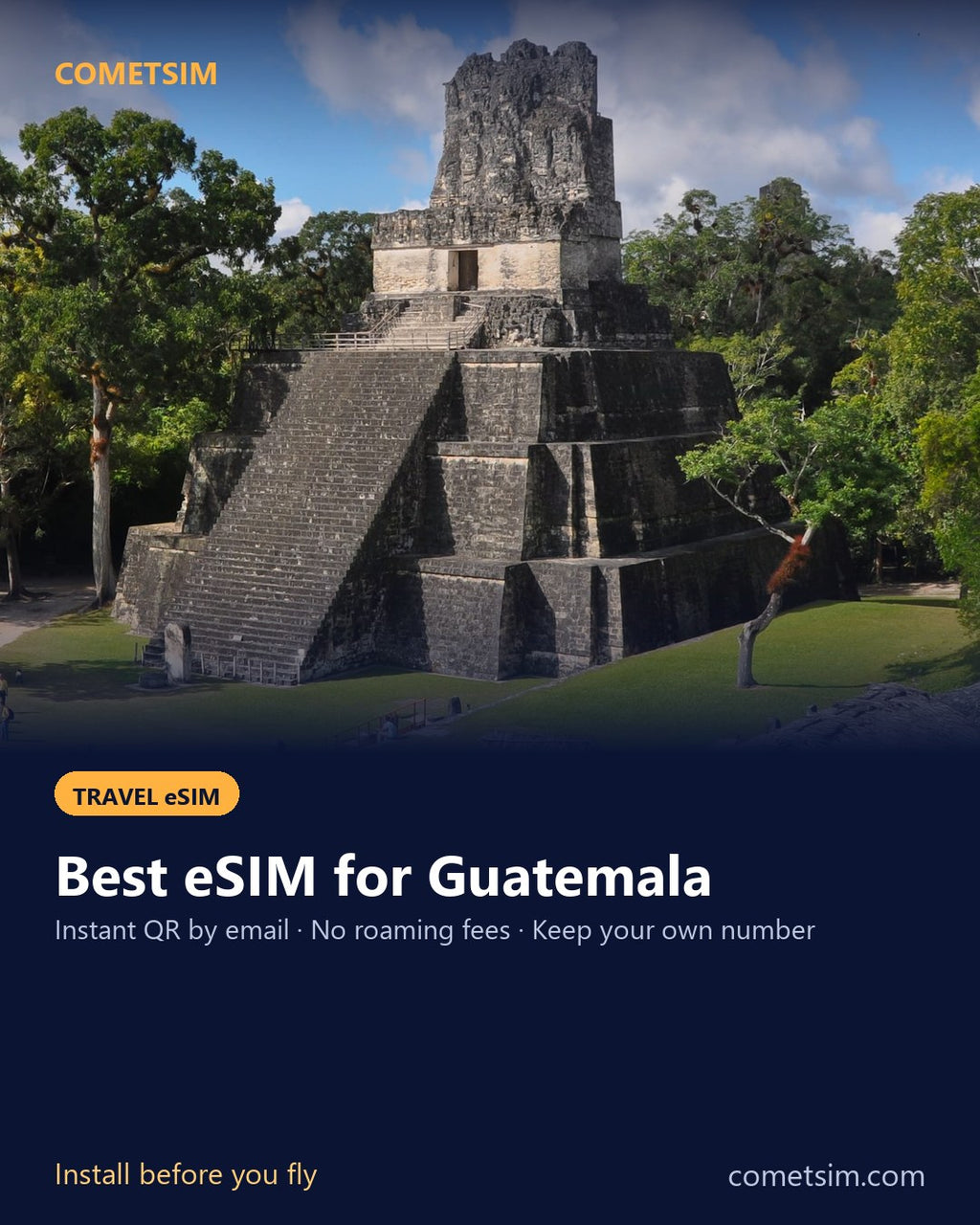Guatemala travel eSIM – instant QR, no roaming fees