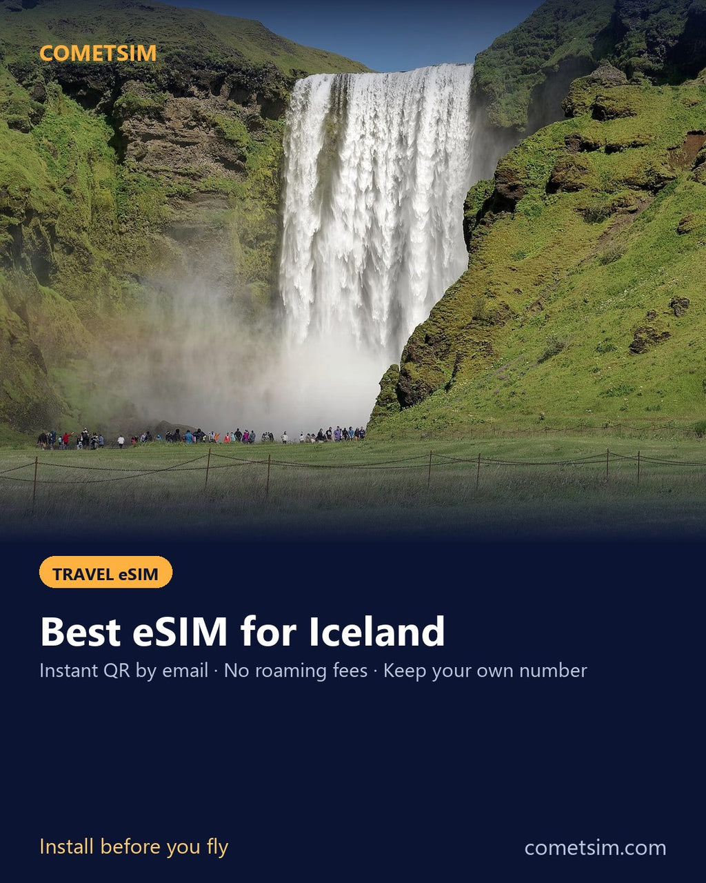 Iceland travel eSIM – instant QR, no roaming fees