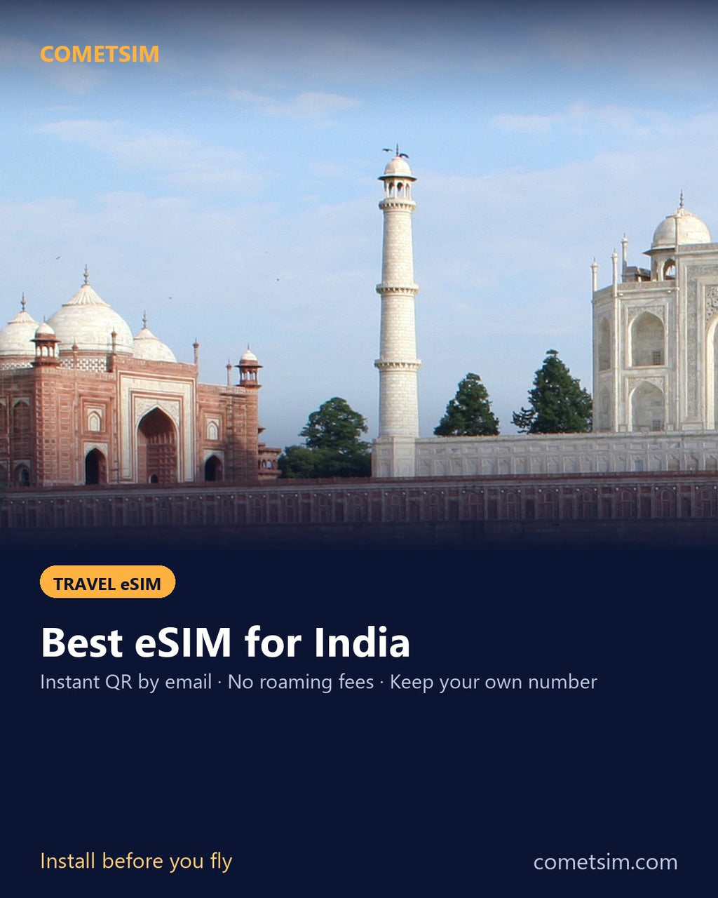 India travel eSIM – instant QR, no roaming fees