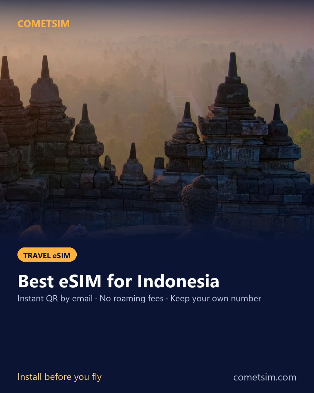 Indonesia travel eSIM – instant QR, no roaming fees