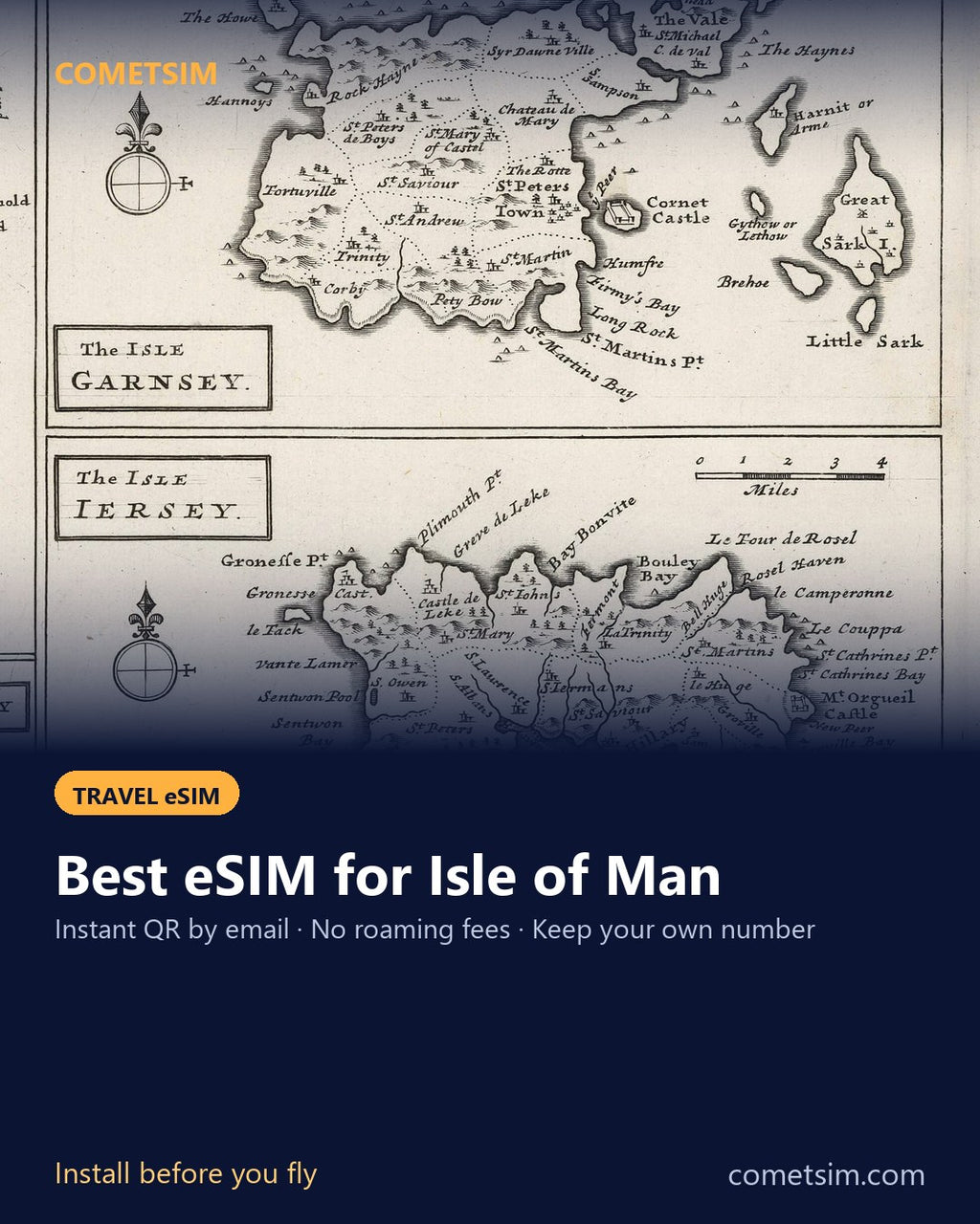 Isle of Man travel eSIM – instant QR, no roaming fees