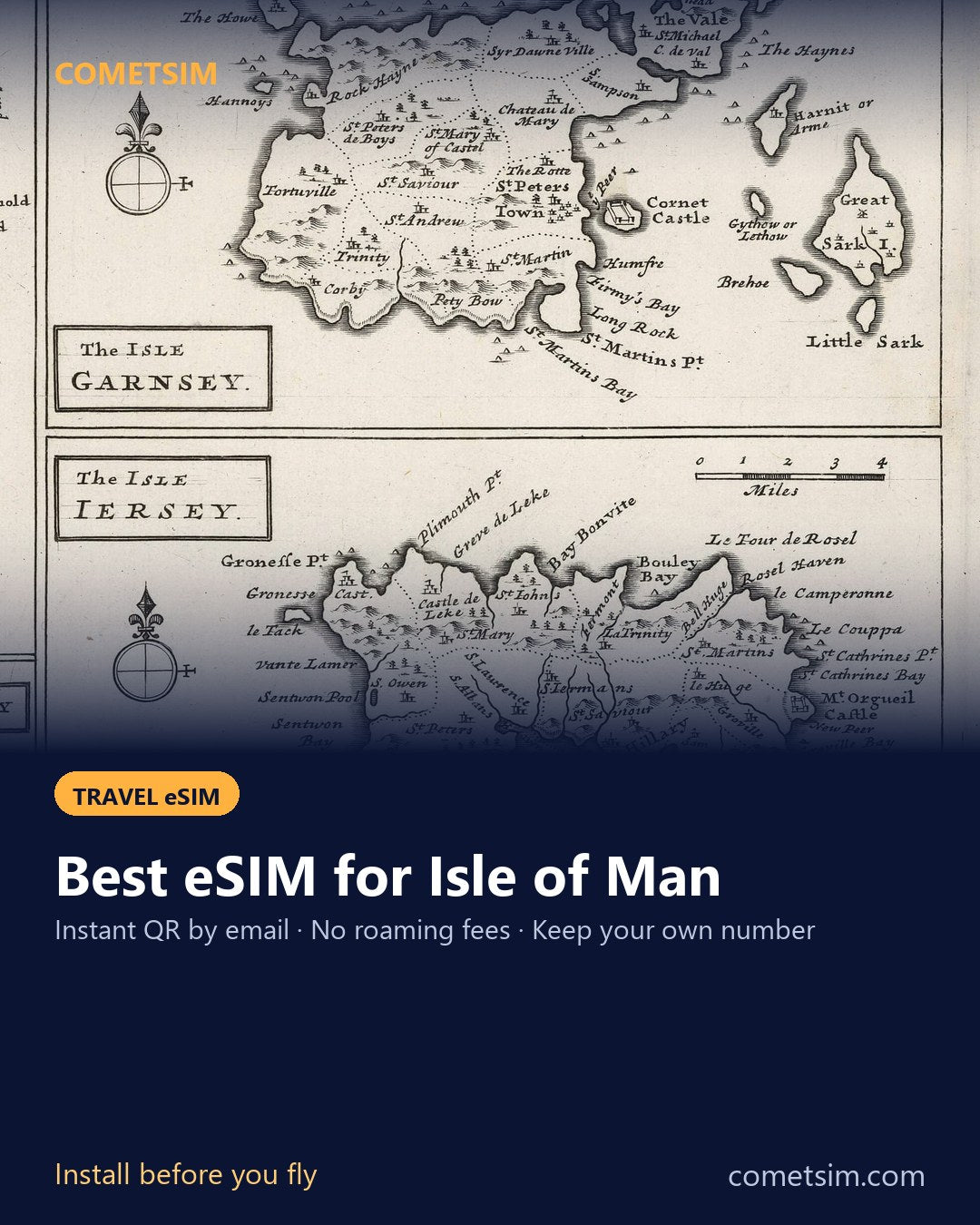 Isle of Man travel eSIM – instant QR, no roaming fees