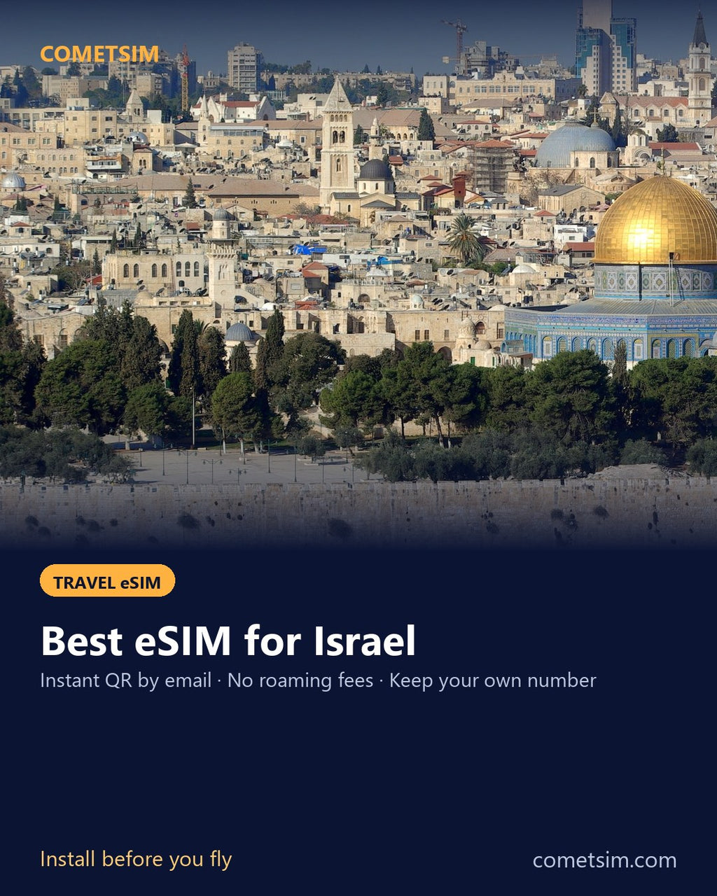 Israel travel eSIM – instant QR, no roaming fees