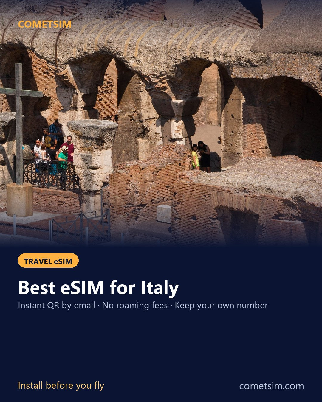 Italy travel eSIM – instant QR, no roaming fees