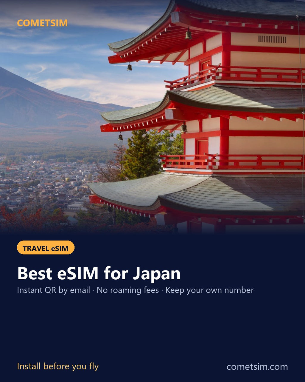 Japan travel eSIM – instant QR, no roaming fees