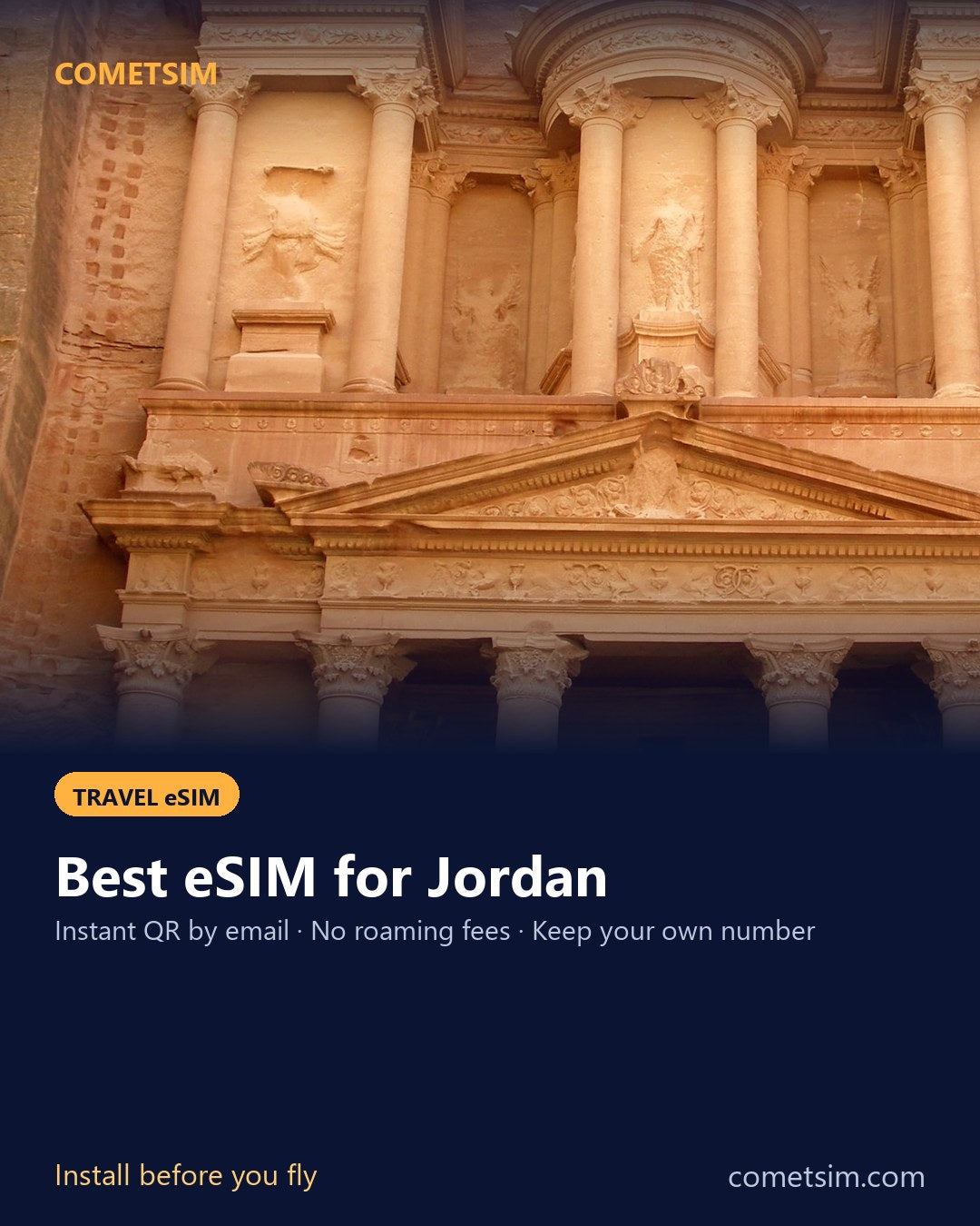 Jordan travel eSIM – instant QR, no roaming fees