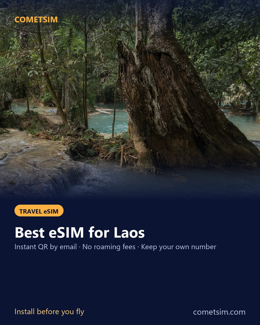 Laos travel eSIM – instant QR, no roaming fees