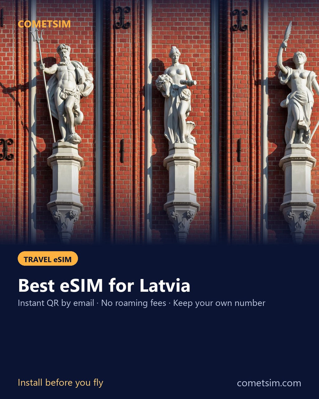 Latvia travel eSIM – instant QR, no roaming fees