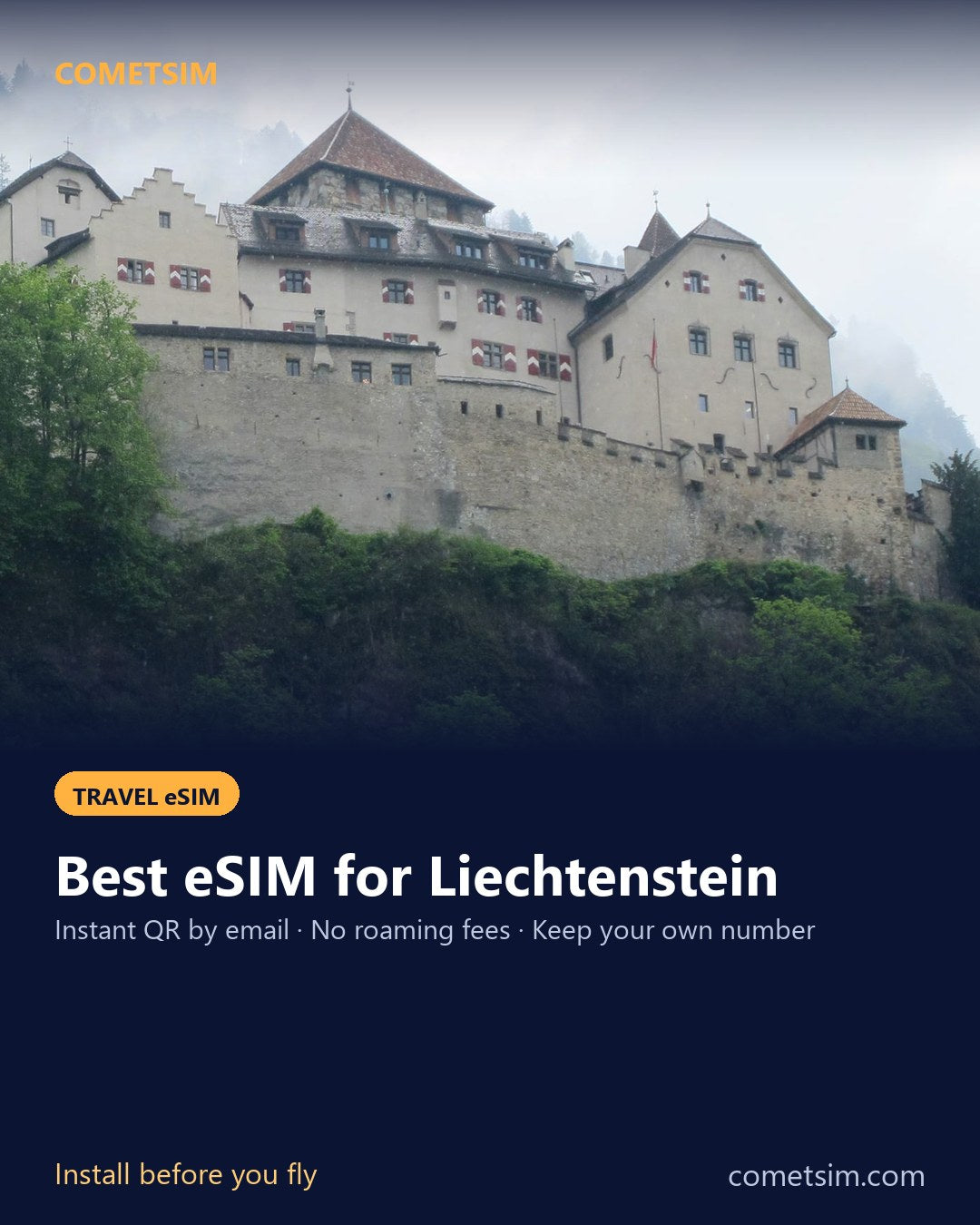 Liechtenstein travel eSIM – instant QR, no roaming fees
