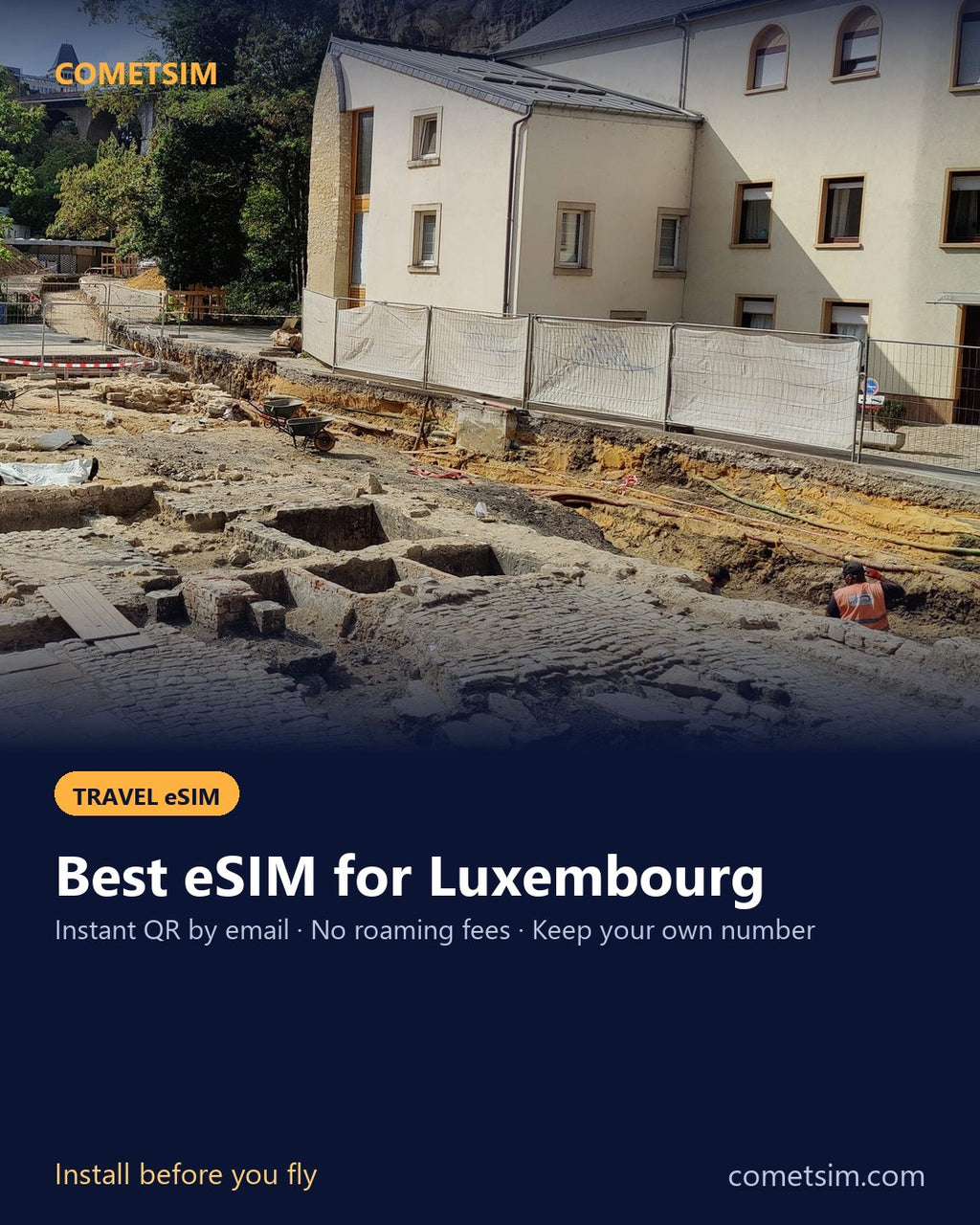 Luxembourg travel eSIM – instant QR, no roaming fees