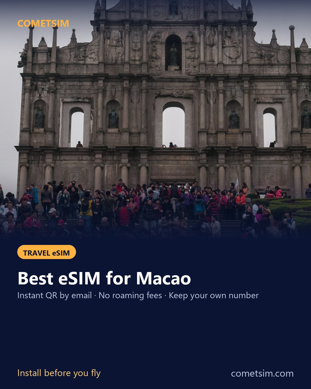Macao travel eSIM – instant QR, no roaming fees