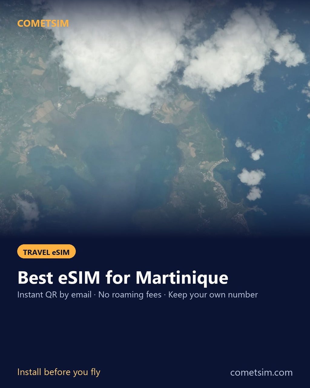 Martinique travel eSIM – instant QR, no roaming fees