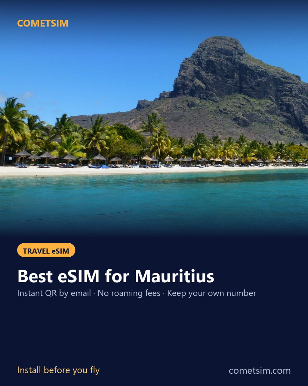 Mauritius travel eSIM – instant QR, no roaming fees